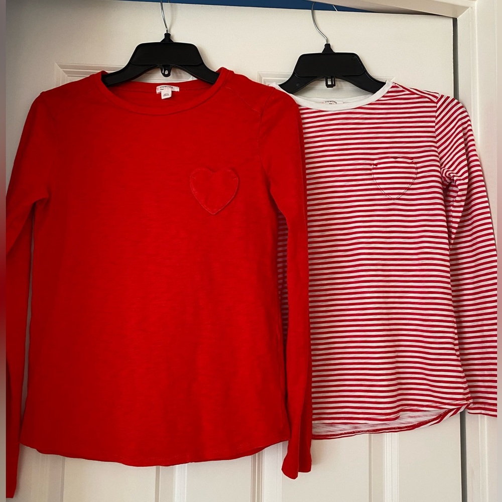 (2) Crewcuts Heart Pocket Long Sleeve Shirts Size 12